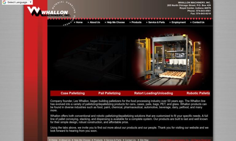Whallon Machinery, Inc.